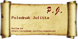 Polednak Julitta névjegykártya